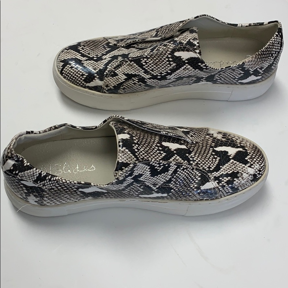 J/Slides snakeskin slip ons